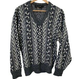 Vintage Isle of Man Geometric Funky Grandpa Sweater